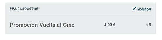 Canje promoción Vuelta al Cine