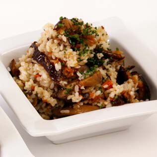 Arroz shitake con jengibre